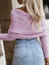 'Laurel' Long Sleeve Cropped Knit Top - Celes Fashion